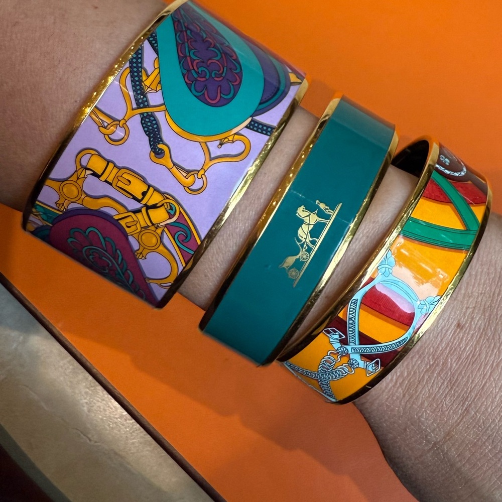 Authentic Hermes Enamel Bangle Bracelet - image 7